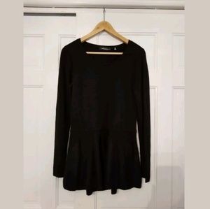 Saks Black Cashmere Peplum Sweater Size L